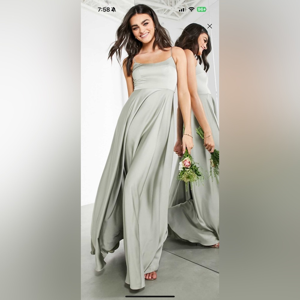 Elegant sage maxi gown